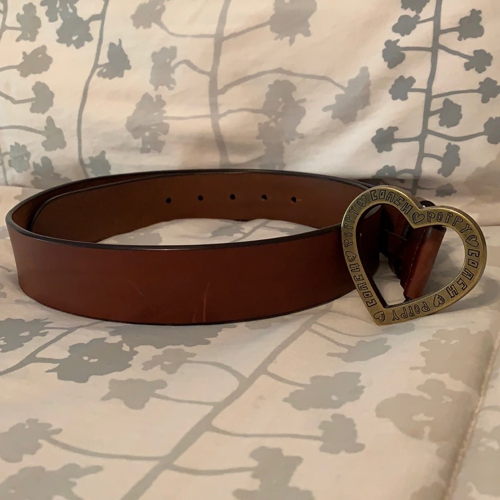 Coach Leather Poppy Belt, size small